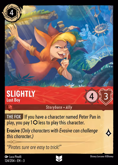 Slightly - Lost Boy #124 — Into the Inklands (Uncommon) · Disney Lorcana