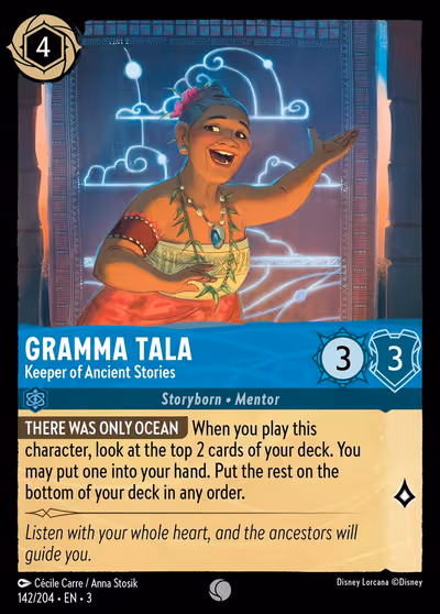 Gramma Tala - Keeper of Ancient Stories #142 — Into the Inklands (Common) · Disney Lorcana