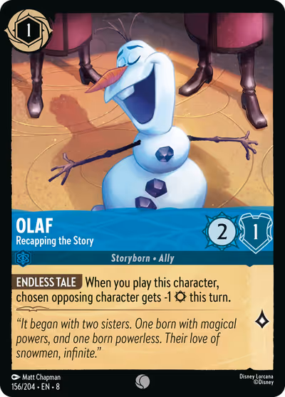Olaf - Recapping the Story #156 — Reign of Jafar (Common) · Disney Lorcana