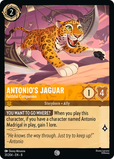 Antonio's Jaguar - Faithful Companion #31 — Reign of Jafar (Common) · Disney Lorcana