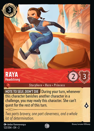 Raya - Headstrong #122 — Rise of the Floodborn (Common) · Disney Lorcana