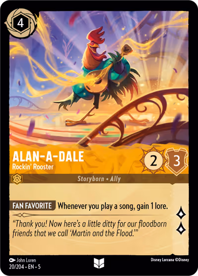 Alan-a-Dale - Rockin' Rooster #20 — Shimmering Skies (Uncommon) · Disney Lorcana