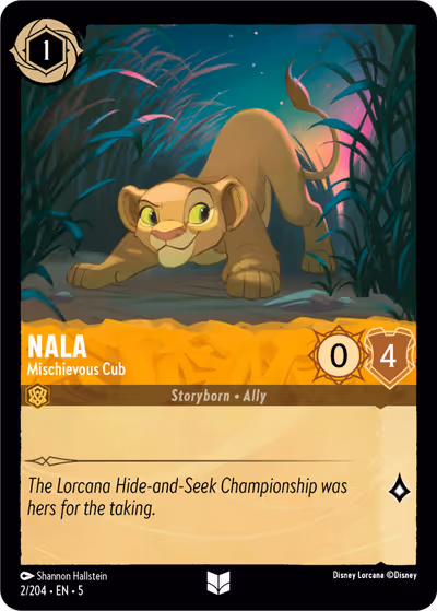 Nala - Mischievous Cub #2 — Shimmering Skies (Uncommon) · Disney Lorcana