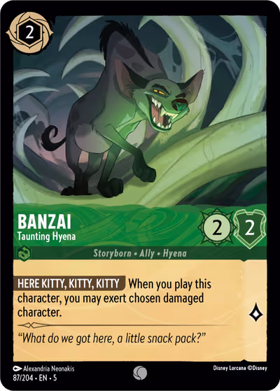 Banzai - Taunting Hyena #87 — Shimmering Skies (Common) · Disney Lorcana
