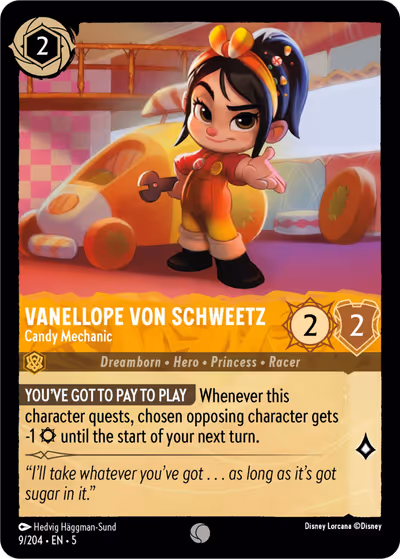 Vanellope von Schweetz - Candy Mechanic #9 — Shimmering Skies (Common) · Disney Lorcana