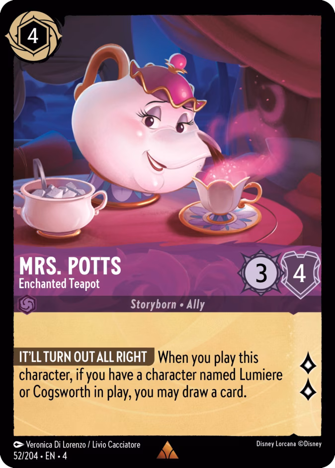 Mrs. Potts - Enchanted Teapot #52 (Rare)