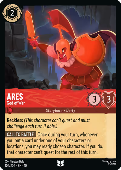 Ares - God of War #104 — Whispers in the Well (Uncommon) · Disney Lorcana