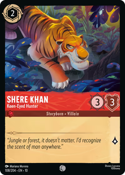 Shere Khan - Keen-Eyed Hunter #108 — Whispers in the Well (Common) · Disney Lorcana