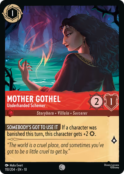 Mother Gothel - Underhanded Schemer #110 Foil — Whispers in the Well (Common) · Disney Lorcana