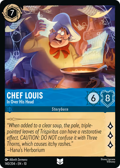 Chef Louis - In Over His Head #140 — Whispers in the Well (Uncommon) · Disney Lorcana