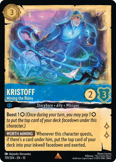 Kristoff - Mining the Ruins #159 — Whispers in the Well (Rare) · Disney Lorcana