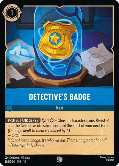 Detective's Badge #166 — Whispers in the Well (Common) · Disney Lorcana