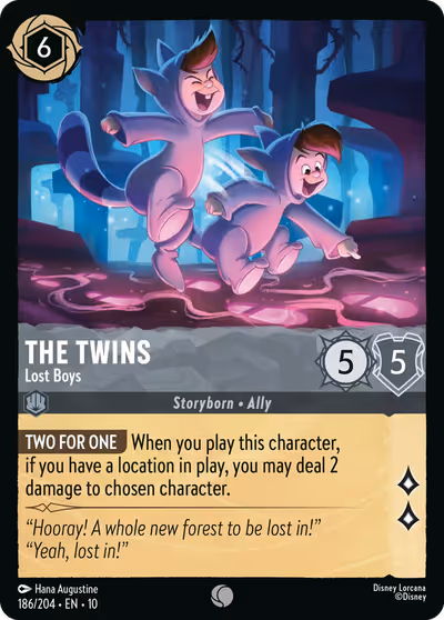 The Twins - Lost Boys #186 — Whispers in the Well (Common) · Disney Lorcana