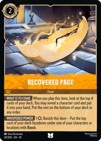 Recovered Page #30 — Whispers in the Well (Uncommon) · Disney Lorcana