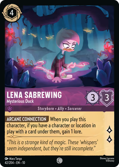 Lena Sabrewing - Mysterious Duck #42 — Whispers in the Well (Common) · Disney Lorcana