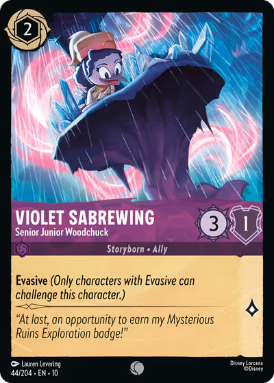 Violet Sabrewing - Senior Junior Woodchuck #44 Foil — Whispers in the Well (Common) · Disney Lorcana