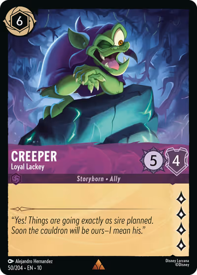 Creeper - Loyal Lackey #50 — Whispers in the Well (Rare) · Disney Lorcana