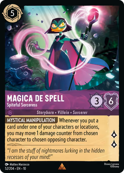 Magica De Spell - Spiteful Sorceress #52 — Whispers in the Well (Rare) · Disney Lorcana