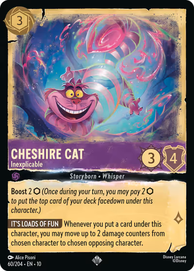 Cheshire Cat - Inexplicable #60 — Whispers in the Well (Super Rare) · Disney Lorcana