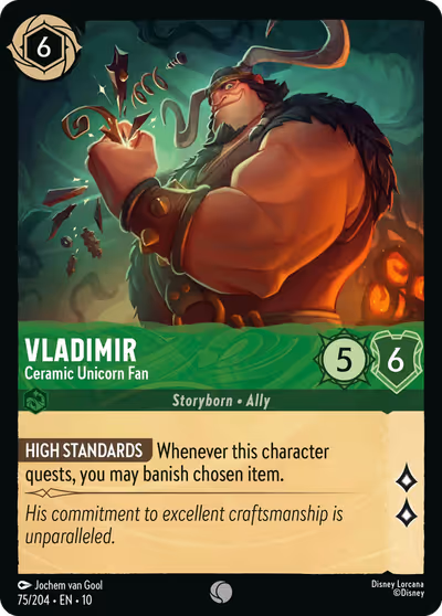 Vladimir - Ceramic Unicorn Fan #75 Foil — Whispers in the Well (Common) · Disney Lorcana