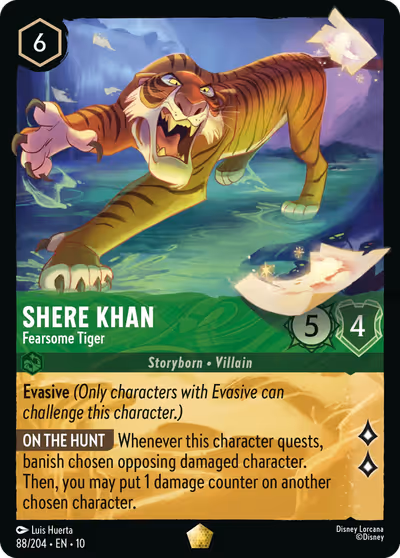 Shere Khan - Fearsome Tiger #88 — Whispers in the Well (Legendary) · Disney Lorcana
