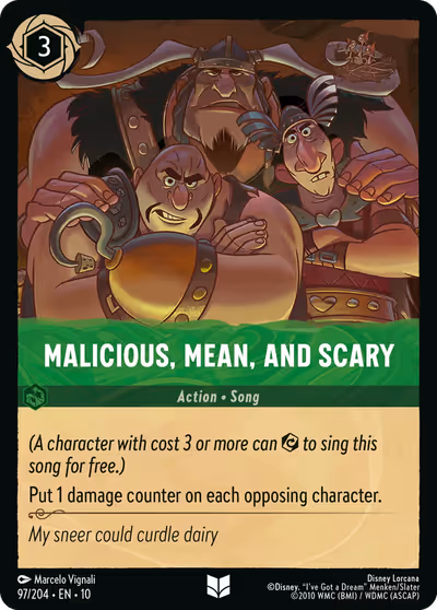 Malicious, Mean, and Scary #97 — Whispers in the Well (Uncommon) · Disney Lorcana