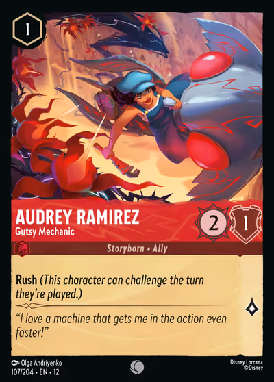 Audrey Ramirez - Gutsy Mechanic #107 — Wilds Unknown (Common) · Disney Lorcana