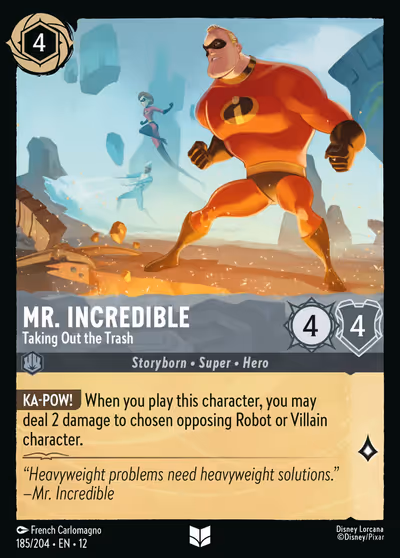 Mr. Incredible - Taking Out the Trash #185 — Wilds Unknown (Uncommon) · Disney Lorcana