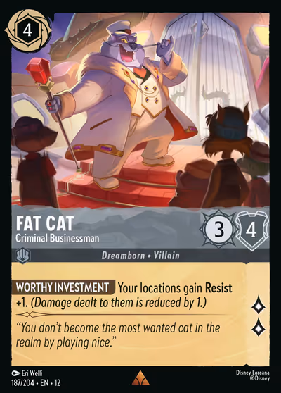 Fat Cat - Criminal Businessman #187 Foil — Wilds Unknown (Rare) · Disney Lorcana