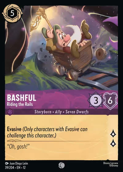 Bashful - Riding the Rails #39 — Wilds Unknown (Common) · Disney Lorcana