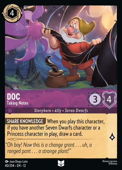 Doc - Taking Notes #40 — Wilds Unknown (Uncommon) · Disney Lorcana