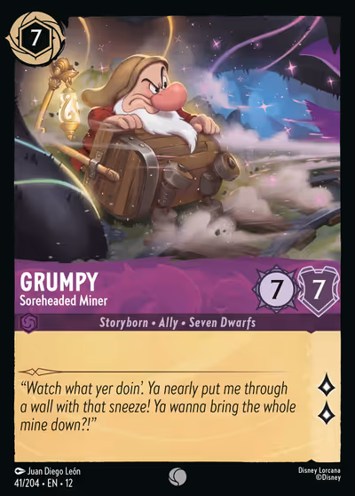 Grumpy - Soreheaded Miner #41 — Wilds Unknown (Common) · Disney Lorcana