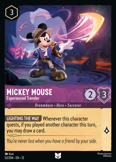 Mickey Mouse - Experienced Traveler #52 — Wilds Unknown (Uncommon) · Disney Lorcana