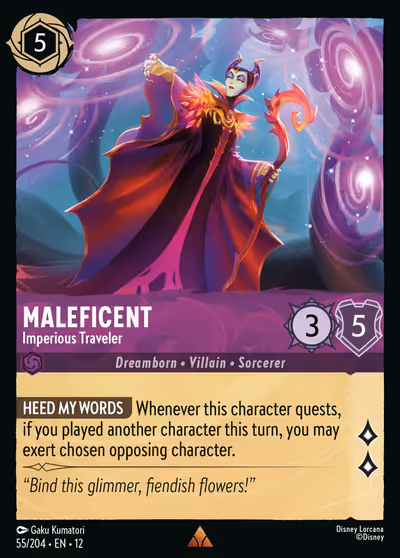 Maleficent - Imperious Traveler #55 — Wilds Unknown (Rare) · Disney Lorcana