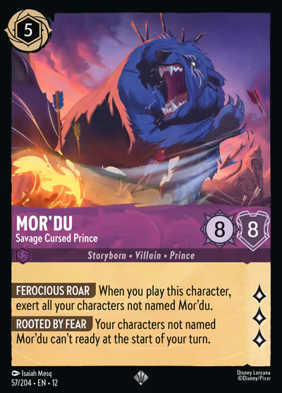 Mor'du - Savage Cursed Prince #57 — Wilds Unknown (Super_rare) · Disney Lorcana