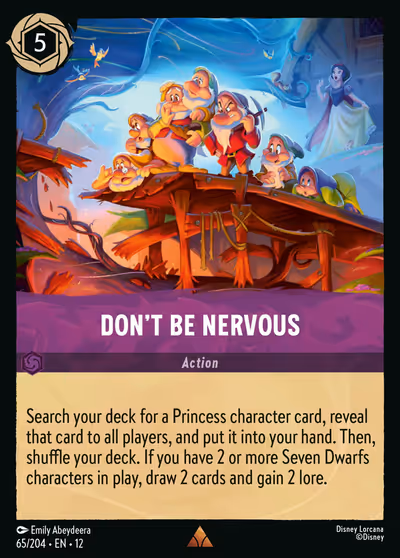 Don't Be Nervous #65 — Wilds Unknown (Rare) · Disney Lorcana