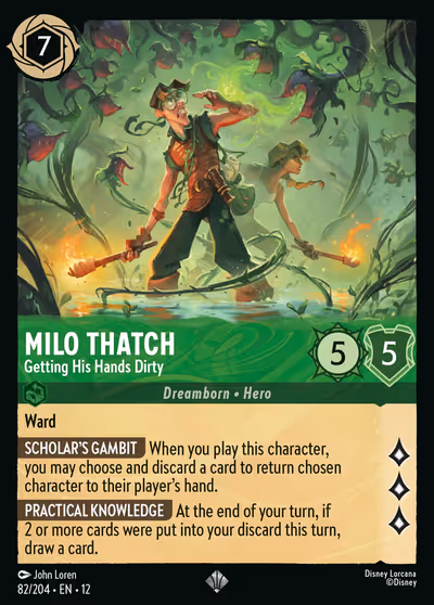 Milo Thatch - Getting His Hands Dirty #82 — Wilds Unknown (Super_rare) · Disney Lorcana