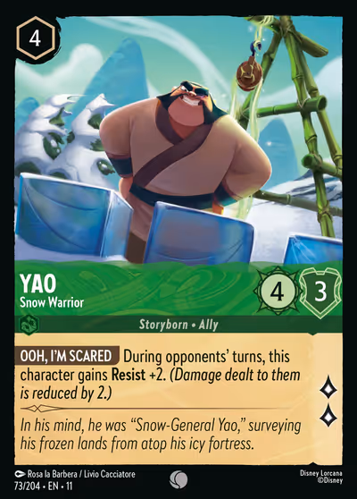 Yao - Snow Warrior #73 — Winterspell (Common) · Disney Lorcana